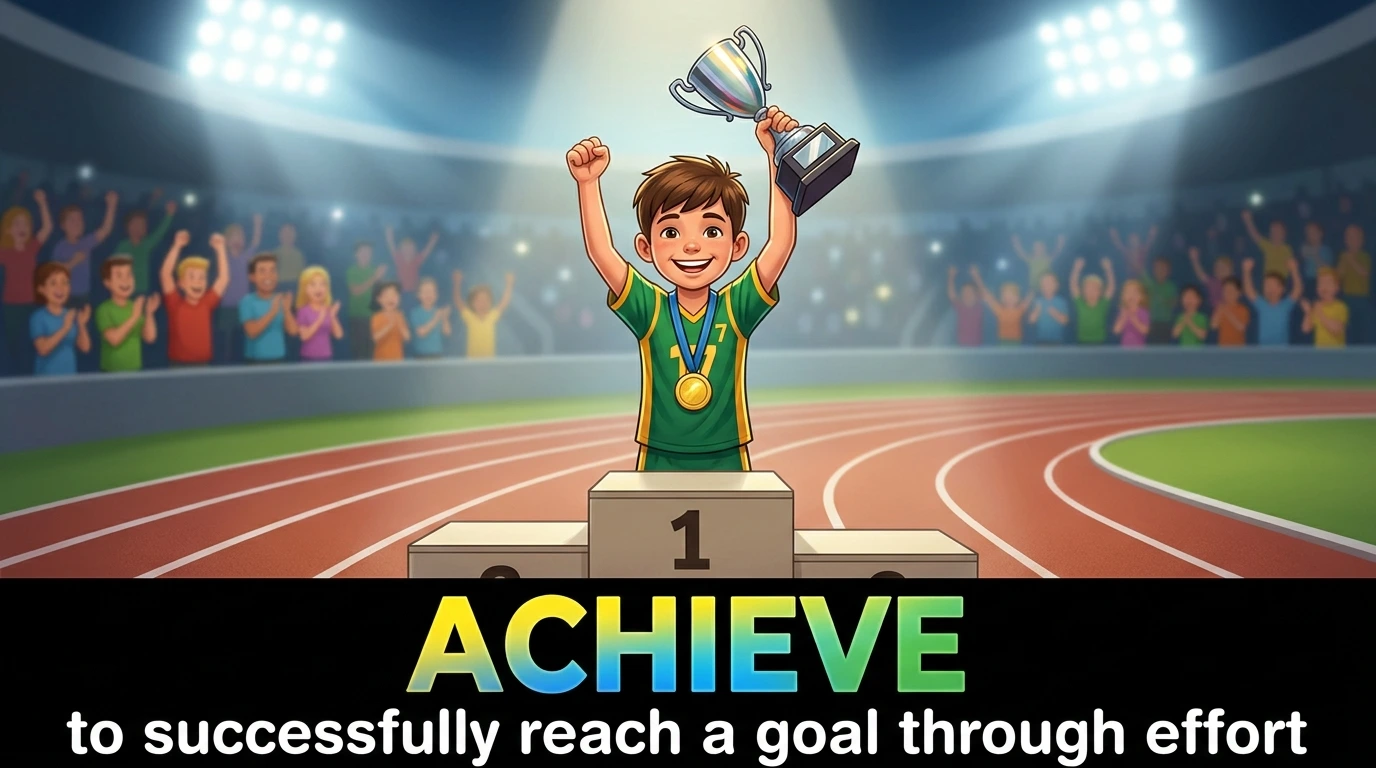 English Illustration for achieve